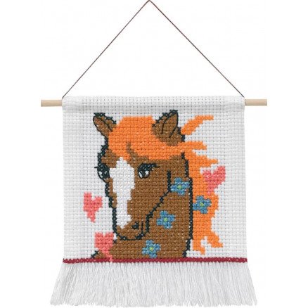 Permin Broderisett Aida til Barn Hest 16x18cm