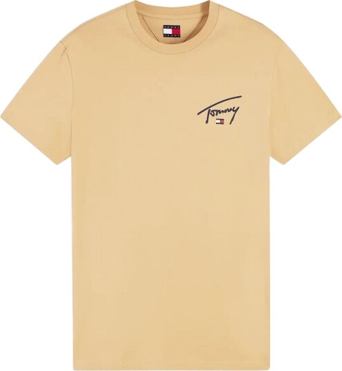 Tommy Jeans Tjm Slim Signature Chest Tee Ext Beige M