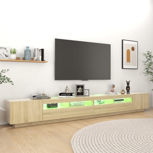 vidaXL TV-benk med LED-lys sonoma eik 300x35x40 cm vidaXL TV-benk med LED-lys sonoma eik 300x35x40 cm