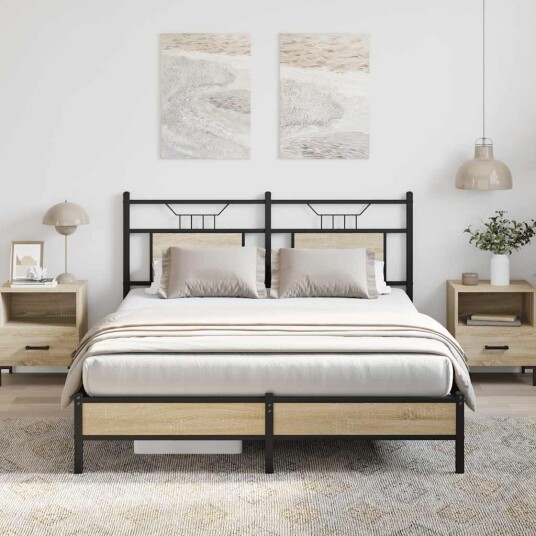 Sengeramme uten madrass sonoma eik 137x190 cm konstruert tre Sengeramme uten madrass sonoma eik 137x190 cm konstruert tre
