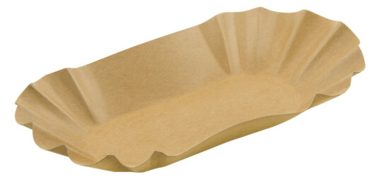 WIMEX Pappskål oval med fettbarriere; 17.5x10.5x3 cm (LxBxH); Brun; Oval; 250 Stykk / Forpakning