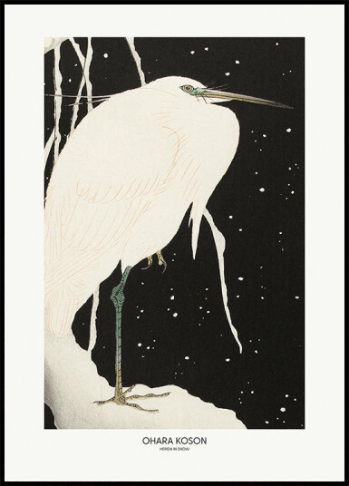 Heron In The Snow Plakat Plakat / 50x70cm