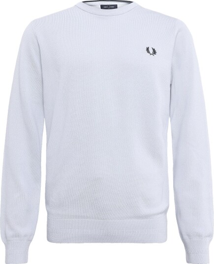 Fred Perry Pique Stitch Jumper DUSKY BLUE XL