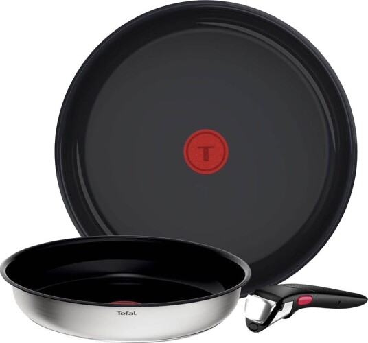 Tefal - Ingenio Emotion Brushed stekepannesett 3 deler keramisk