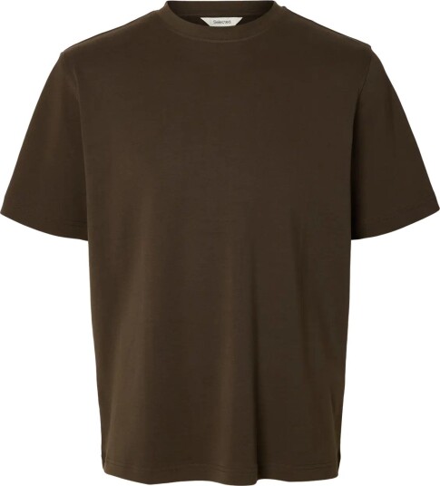 Selected Slmtaj Mid Wgt Peach Ss O Neck Tee Noos   Brown   S