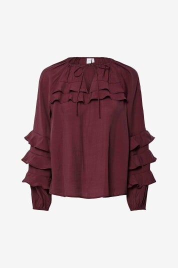 YAS Bluse yasTemura LS Rød YAS Bluse yasTemura LS Rød