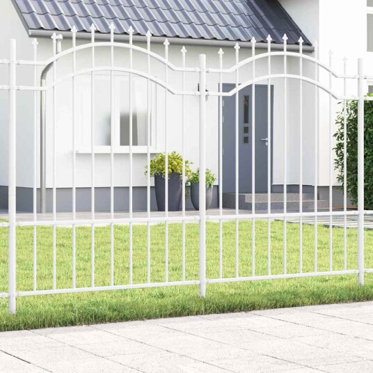 vidaXL Hage Hegning Hvit 190 cm Pulverlakkert stål