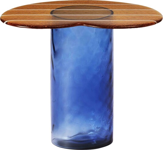Striche Side Table Orange / Blue