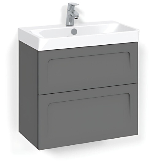 Macro Design Crown Servantskap 2 Skuff- med Light 70 Servant Antrasitt / 60cm Shape