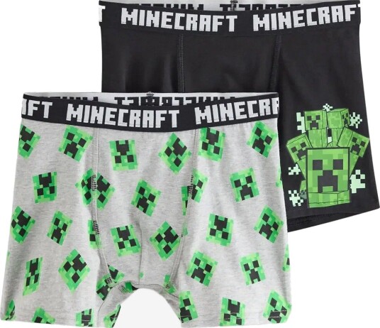 Lindex 2 Pack Minecraft Boxer Shorts   BLACK   128