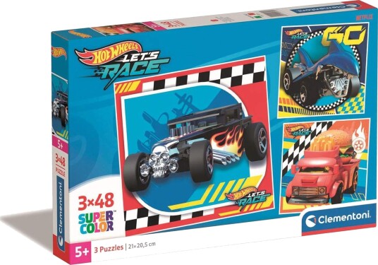 Clementoni 3x48 Stk Puslespill Kids Hotwheels