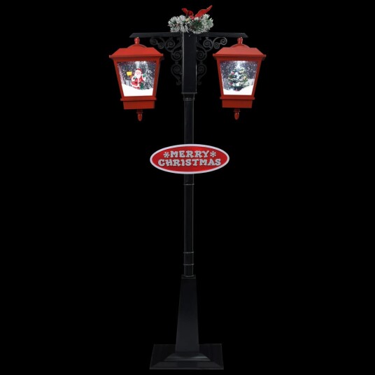 Dobbel Julegatelampe julenisse svart og rød 188cm PVC Dobbel Julegatelampe julenisse svart og rød 188cm PVC