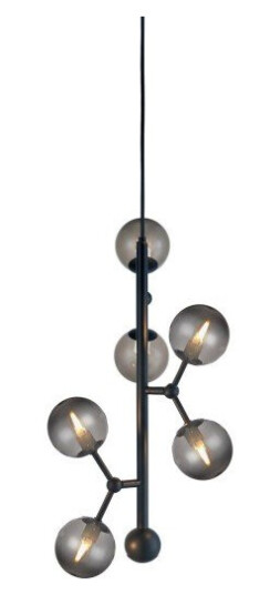 Halo Design Atom Vertical Taklampe Smoke/ Sort