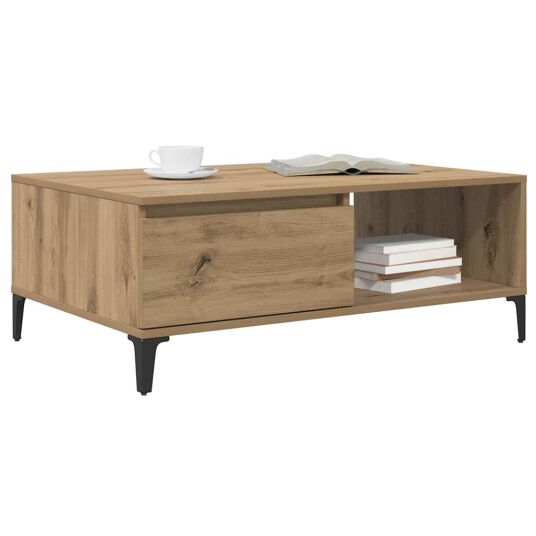 Kaffebord med hylle artisan eik 90 x 60 x 35 cm Konstruert tre