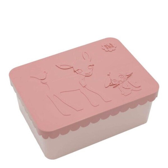 Blafre   Matboks i plast ett rom 6x11x14 cm Rådyr rosa/rosa