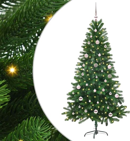  Juletre med 150 LED med stativ grønn 150 cm PE