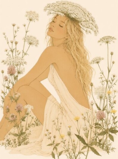 Plakat   Fredelig Blomsterdame