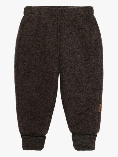 Mikk Line Fleecebukser Merinoull Dark Brown Melange 110