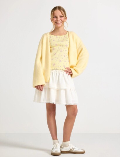 Lindex Skirt With Flounces Cream 128 Lindex Skirt With Flounces Cream 128