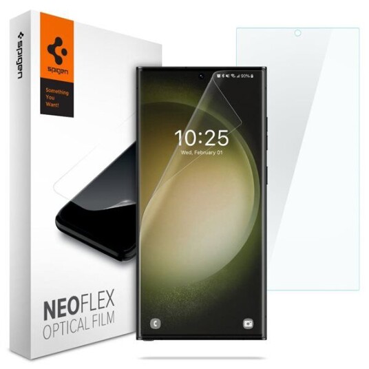 Spigen NeoFlex Skjermbeskytter for Samsung Galaxy S23 Ultra - 2-Pakning - Gjennomsiktig Plast