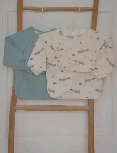 Fabelab Sleeve Bib 2 Pack Little Flyers A Cream ONE SIZE Fabelab Sleeve Bib 2 Pack Little Flyers A Cream ONE SIZE