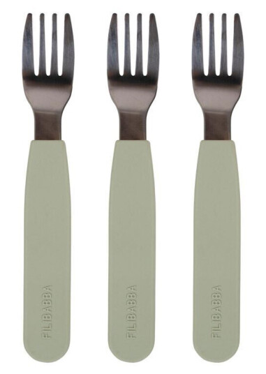 Filibabba Barnegafler i silikon 3pk Green Filibabba Barnegafler i silikon 3pk Green