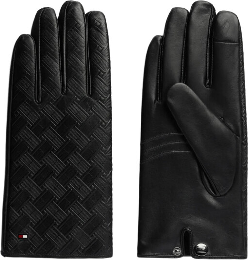 Tommy Hilfiger Th Flag Embossed Gloves Black L/XL