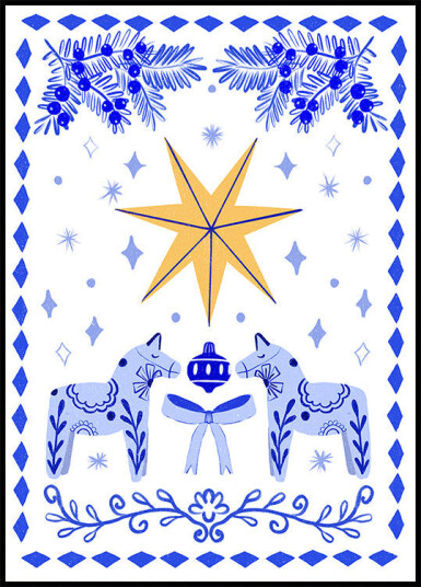 Folk Winter Star Plakat Plakat / 40x50cm