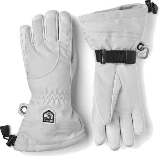 Hestra Women's Heli Ski 5 Finger 6, Misty Grey/Off White Hestra Women's Heli Ski 5 Finger 6, Misty Grey/Off White