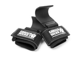 Weight Lifting Hooks, black/white, Gorilla Wear Weight Lifting Hooks, black/white, Gorilla Wear