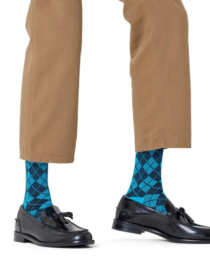 Happy Socks Mini Argyle Jaquard Sock - Navy - 36-40 Happy Socks Mini Argyle Jaquard Sock - Navy - 36-40