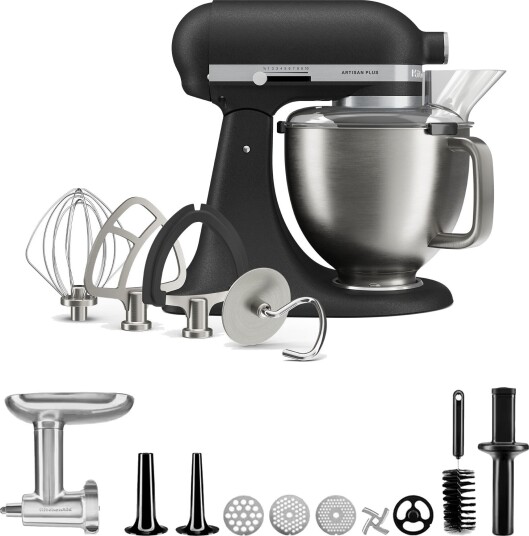 Kitchenaid Artisan Plus kjøkkenmaskin med kjøttkvern 4,7 liter cast iron black
