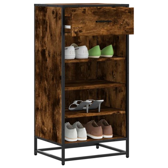 Skohylle røkt eik 48x38x97,5 cm konstruert tre 8721102842702 Skohylle røkt eik 48x38x97,5 cm konstruert tre 8721102842702