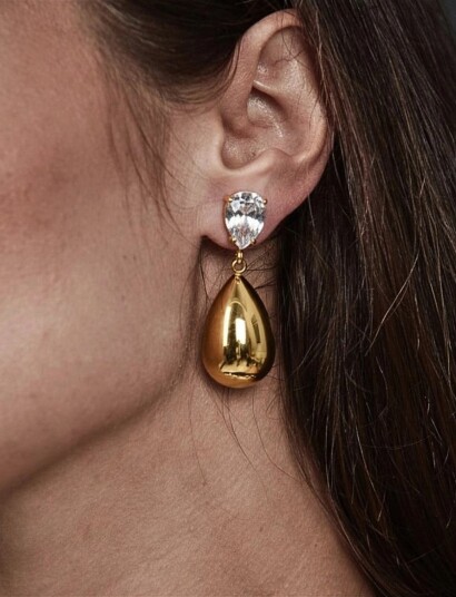 Bud to rose Destiny Drop Earring Clear/Gold Gold 