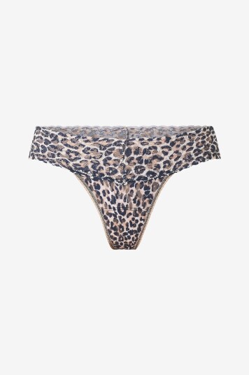 Hanky Panky   Stringtruser Hanky Panky Classic Leopard Low Rise Thong   Svart