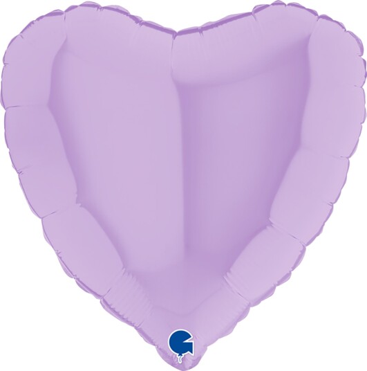 Ballongkungen Folieballong Hjerte Pastell-Lilla Matt 46 cm 180M02L