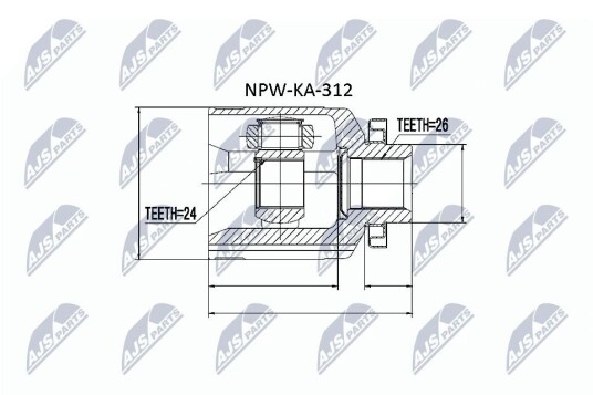 Nty Drivknute drivaksel NTY NPW KA 312