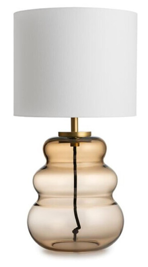 Vigra bordlampe med hvit skjerm Brun / Messing
