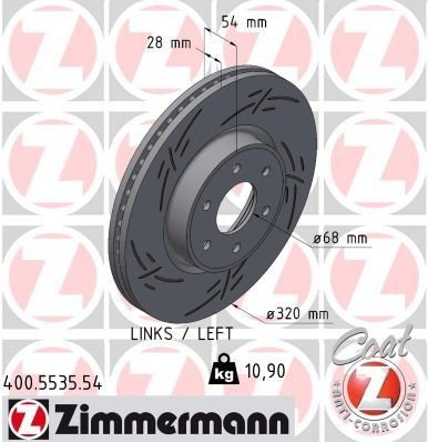 Bremseskive ZIMMERMANN 400.5535.54 Bremseskive ZIMMERMANN 400.5535.54
