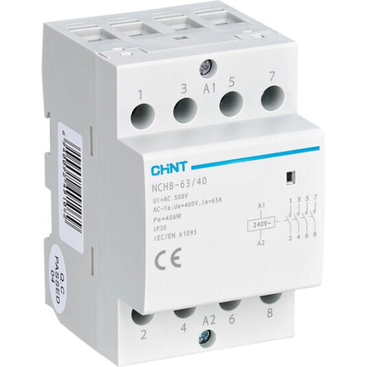 Chint MODULÆRKONTAKTOR 63A 4POL 230V 4NO - 4101317 Chint MODULÆRKONTAKTOR 63A 4POL 230V 4NO - 4101317