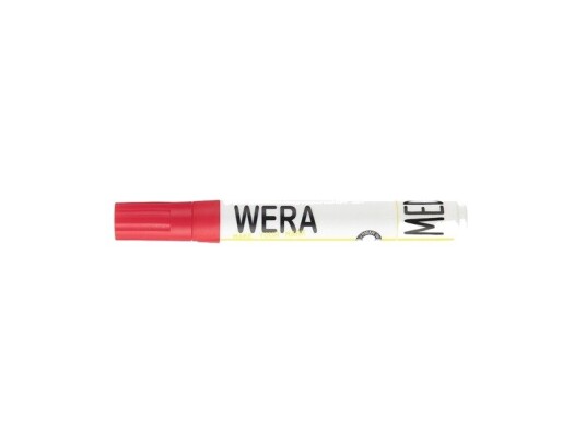 Whiteboardtusj, Bnt Wera, 1-3Mm Rund Spiss, Rød, Ikke-Permanent - (12 Stk./Pakning)