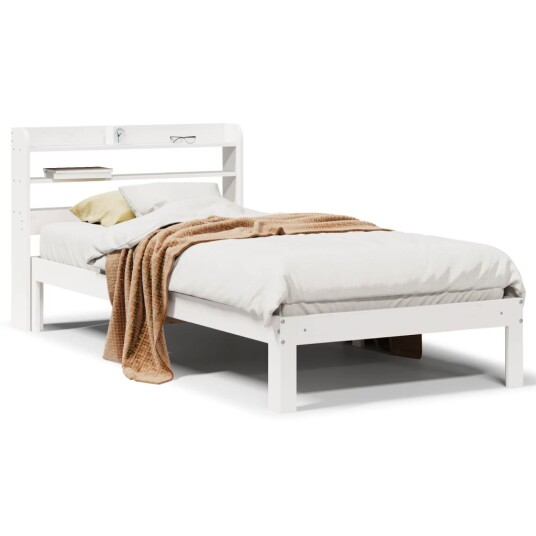  Sengeramme med hodegavl hvit 100x200 cm heltre furu 3306785