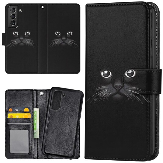 Generic Samsung Galaxy S21 Fe 5g - Lommebok Deksel Svart Katt