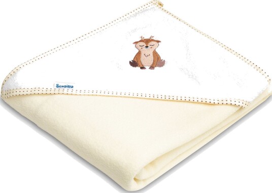 Badehåndkle Sensillo med hette 100 x 100 cm beige