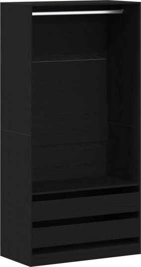 Sort Eik Garderobe 100 x 50 x 200 cm Laget av konstruert tre Sort Eik Garderobe 100 x 50 x 200 cm Laget av konstruert tre