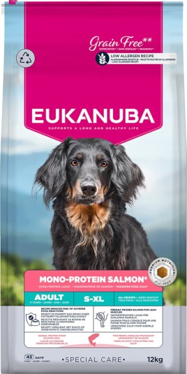 Eukanuba Tørrfôr Adult Special Care Mono Protein Med Laks Sparepakke 2 X 12 kg Eukanuba Tørrfôr Adult Special Care Mono Protein Med Laks Sparepakke 2 X 12 kg