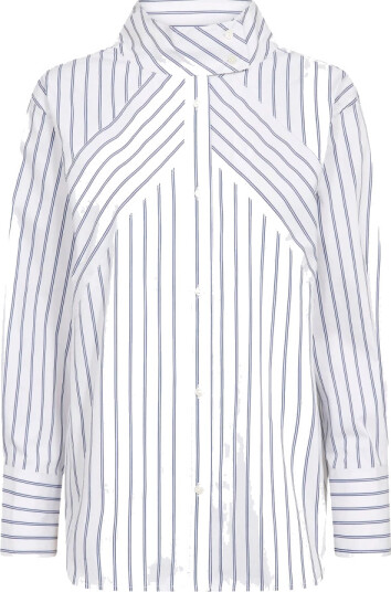 Co" Couture Somocc Stripe Funnel Neck Shirt White L Co" Couture Somocc Stripe Funnel Neck Shirt White L