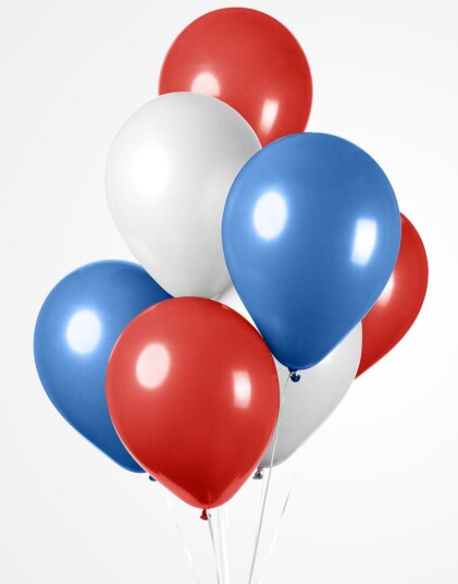 10 stk 30 cm Norge Røde Hvite og Blå Ballonger