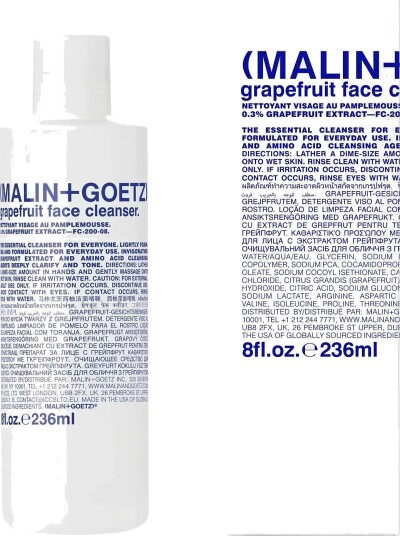 Malin+Goetz Grapefruit Face Cleanser   Nude   236 ML