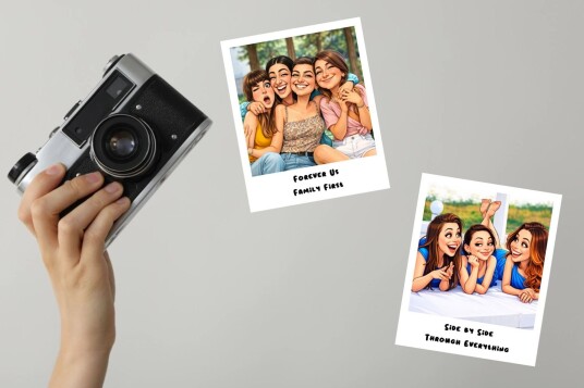 Polaroid klistremerker Store 10.8x8.8 cm Karikatur AI 16 pakning